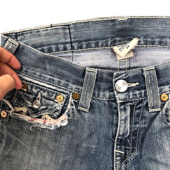 TRUE Religion Jeans Size 29 STRAIGHT Blue - Picture 5 of 8